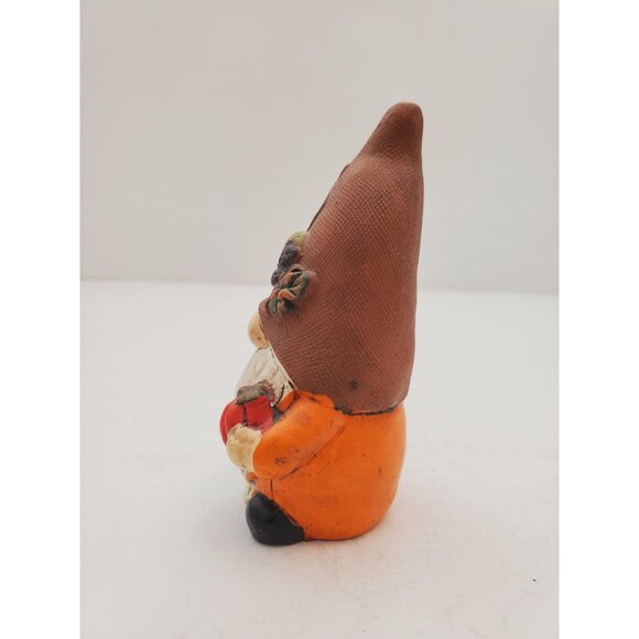 Fall Ceramic Gnome for Thanksgiving Tiered Tray Decor, Gnome Holding a Pumpkin, - Picture 3 of 10